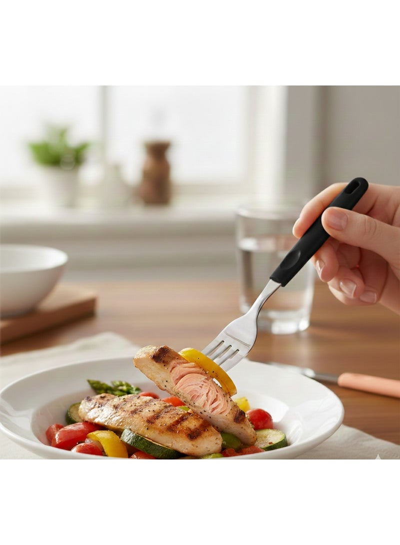 ديسينت ديسنت بيغ فورك سِت أوف 6 | ستينلس ستيل فوركس | إيرغونومِك هاندل | ميرر فينيش | هيفي ديوتي تيبل فورك سِت فور هوم، كيتشن، ريستورانت، ديش واشر سيف - Image 3